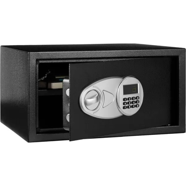 Amazon Basics Steel Security Safe with Programmable Electronic Keypad  Secure Cash Jewelry ID Documents  Black 1 Cubic Feet 1693W x 1457D x 906H1 Cubic Feet