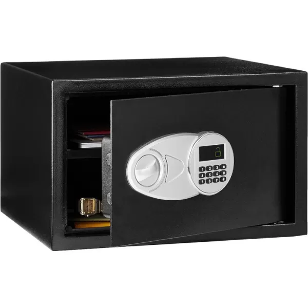Amazon Basics Steel Security Safe with Programmable Electronic Keypad  Secure Cash Jewelry ID Documents  Black 1 Cubic Feet 1693W x 1457D x 906H12 Cubic Feet