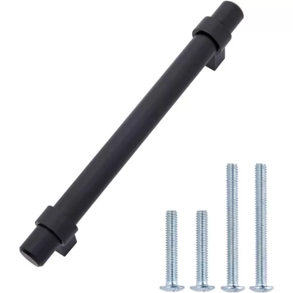Amazon Basics Straight Bar Cabinet Handle 663inch Length 5inch Hole Center Flat Black 10PackFlat Black Standard Packaging