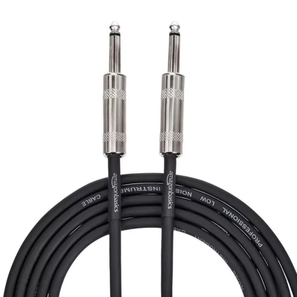 Amazon Basics TS 14 Inch Straight Instrument Cable for Electric GuitarBass and Keyboard 10 Foot Black10 Foot Straight