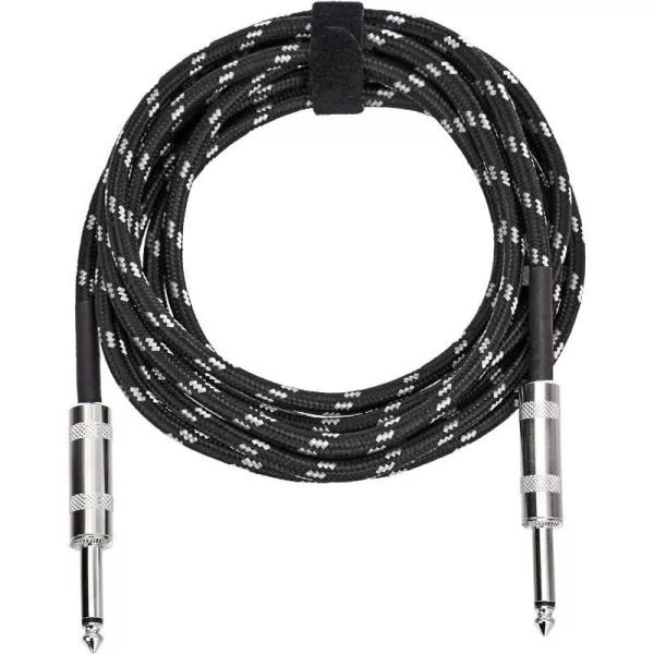 Amazon Basics TS 14 Inch Tweed Cloth Jacket RightAngle Instrument Cable for Electric Guitar 10 Foot Yellow amp BrownBlack amp Gray 20 Foot Straight