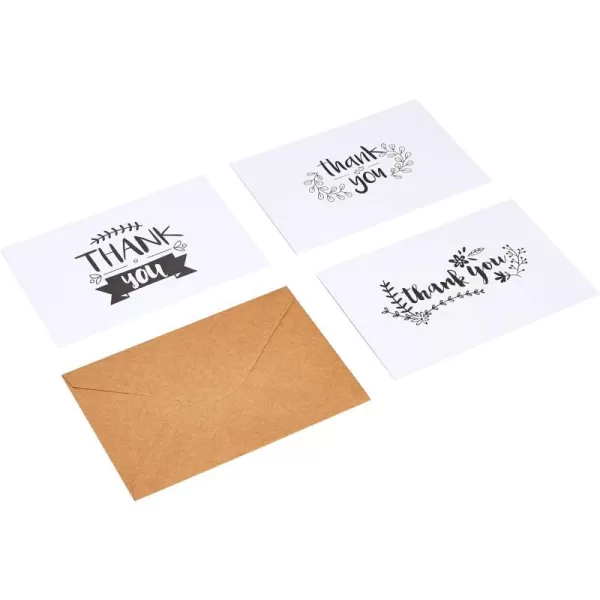 Amazon Basics Thank You Cards and Envelopes 48 Count Black and WhiteBlack and White