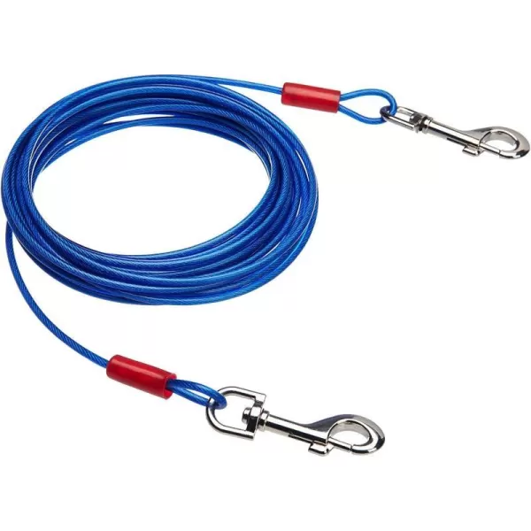 Amazon Basics TieOut Cable for Dogs up to 60lbs 25 Feet BlueBlue 60 lb25 Pack of 1