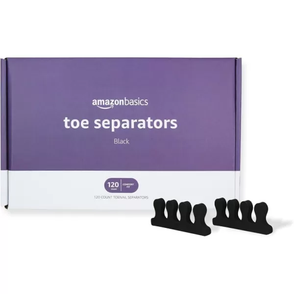 Amazon Basics Toe Separators Black Solid 120 Count LargeAmazon Basics Toe Separators Black Solid 120 Count Large