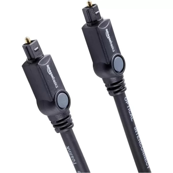 Amazon Basics Toslink Digital Optical Audio Cable MultiChannel for Audio System Sound Bar Home Theatre GoldPlated Connectors 6 Foot Black6 Feet 1Pack