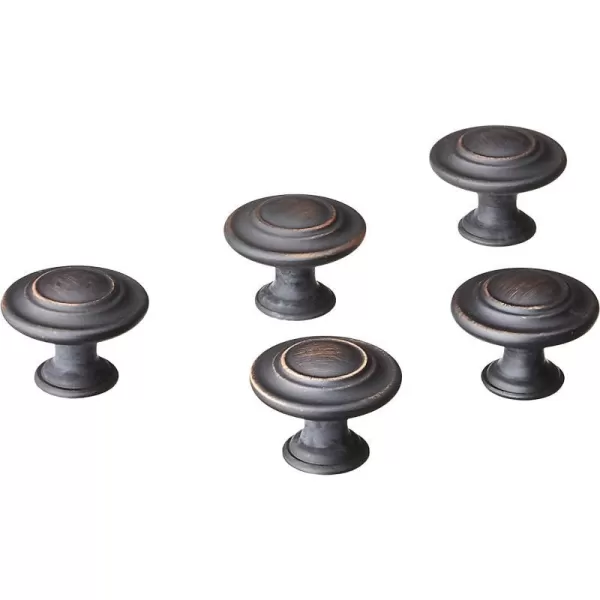 Amazon Basics Traditional Top Ring Cabinet Knob 125inch Diameter Oil Rubbed Bronze 10PackOil Rubbed Bronze 25 Pack