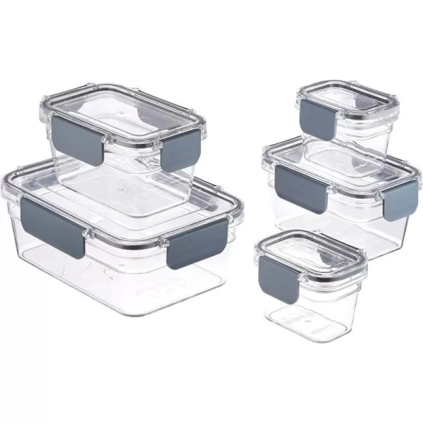 Amazon Basics Tritan Locking Food Storage Container 10 Pieces 5 Count 5 Containers With 5 Lids Clear10Piece