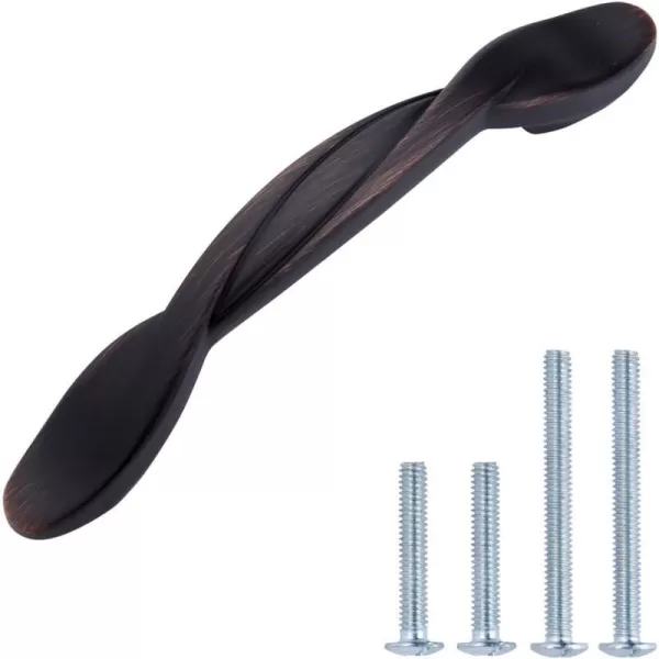 Amazon Basics Twisted Cabinet Handle 45inch Length 3inch Hole Center Oil Rubbed Bronze 10PackOil Rubbed Bronze 10 Pack Handle