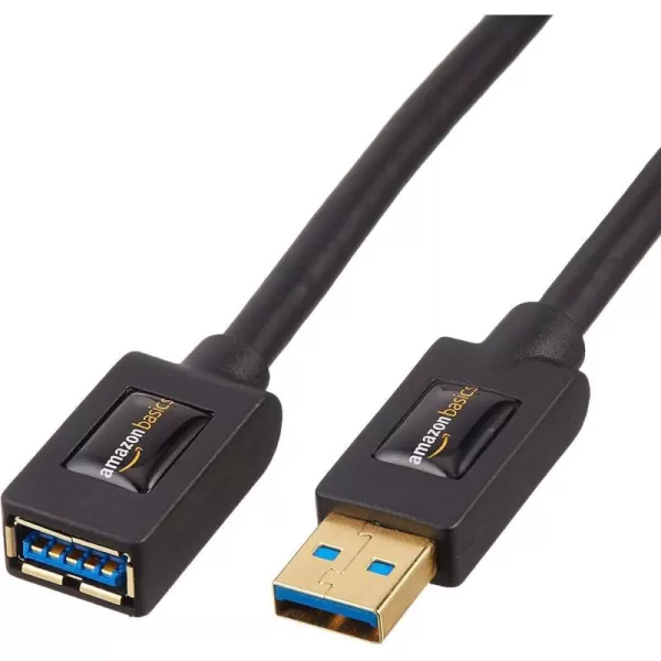 Amazon Basics USBA 30 Extension Cable 48Gbps HighSpeed Male to Female GoldPlated Connectors 65 Foot Black33 Feet 2Pack