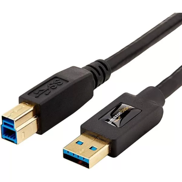 Amazon Basics USBA to USBB 30 Cable 48Gbps HighSpeed with GoldPlated Plugs 6 Foot Black9 Feet 1Pack