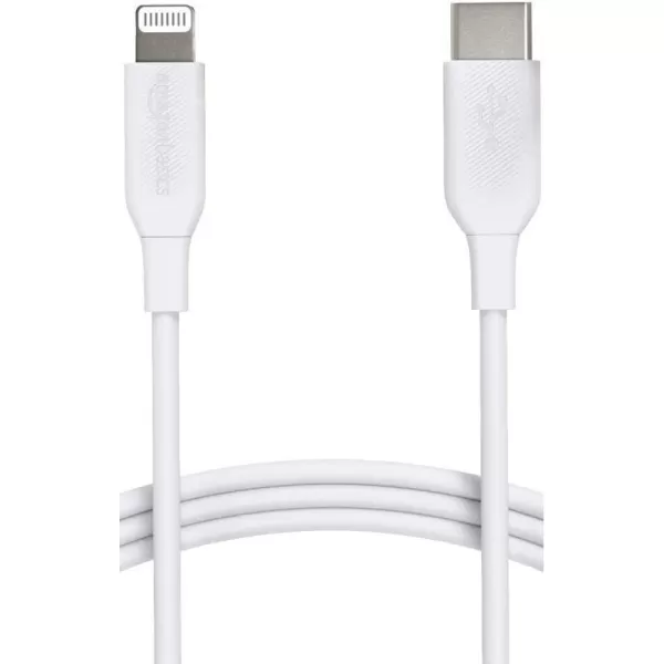 Amazon Basics USBC to Lightning ABS Charger Cable MFi Certified Charger for Apple iPhone 14 13 12 11 X Xs Pro Pro Max Plus iPad 3 Foot WhiteWhite 6 Feet
