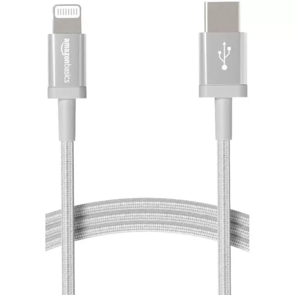Amazon Basics USBC to Lightning Charger Cable Nylon Braided Cord MFi Certified Charger for Apple iPhone 14 13 12 11 X Xs Pro Pro Max Plus iPad 6 Foot Dark GraySilver 6 ft