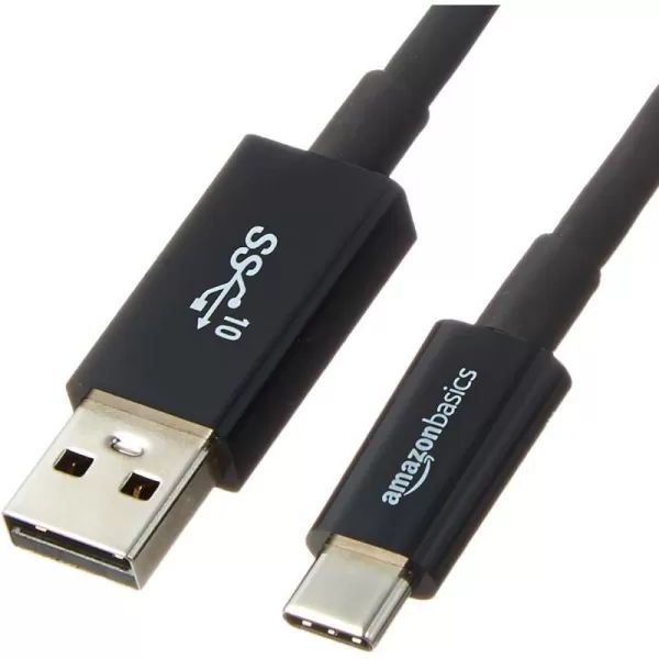 Amazon Basics USBC to USBA 31 Gen 2 Adapter Fast Charger Cable 10Gbps HighSpeed USBIF Certified for Apple iPhone 15 iPad Samsung Galaxy Tablets Laptops 3 Foot WhiteBlack 5Pack