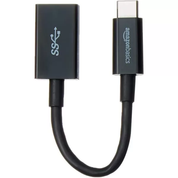 Amazon Basics USBC to USBA 31 Gen1 Female Adapter Cable Converter 5Gbps HighSpeed USBIF Certified for Laptops Tablets Phones WhiteBlack 1Pack