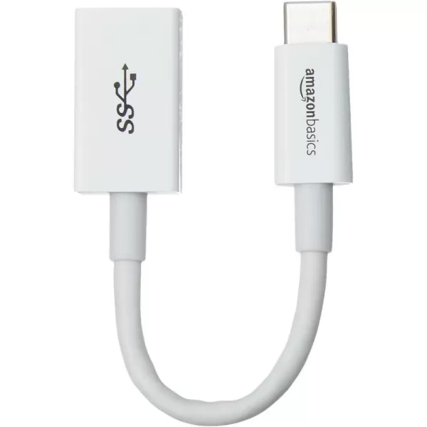 Amazon Basics USBC to USBA 31 Gen1 Female Adapter Cable Converter 5Gbps HighSpeed USBIF Certified for Laptops Tablets Phones WhiteWhite 1Pack