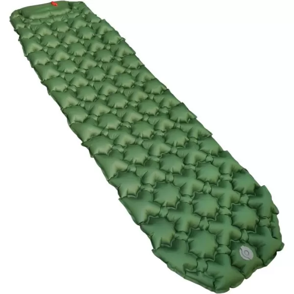 Amazon Basics Ultralight Sleeping Pad for Backpacking Hiking FoldingInflatable Portable Air Mattress with Builtin Pump Mat Olive Green 22 inches Thick SingleAmazon Basics Ultralight Sleeping Pad for Backpacking Hiking FoldingInflatable Portable Air Mattress with Builtin Pump Mat Olive Green 22 inches Thick Single