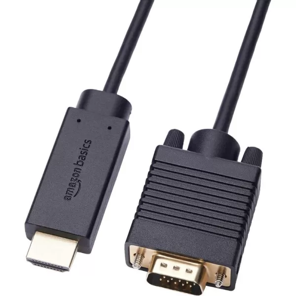 Amazon Basics UniDirectional HDMI to VGA Cable GoldPlated 6 Feet BlackAmazon Basics UniDirectional HDMI to VGA Cable GoldPlated 6 Feet Black