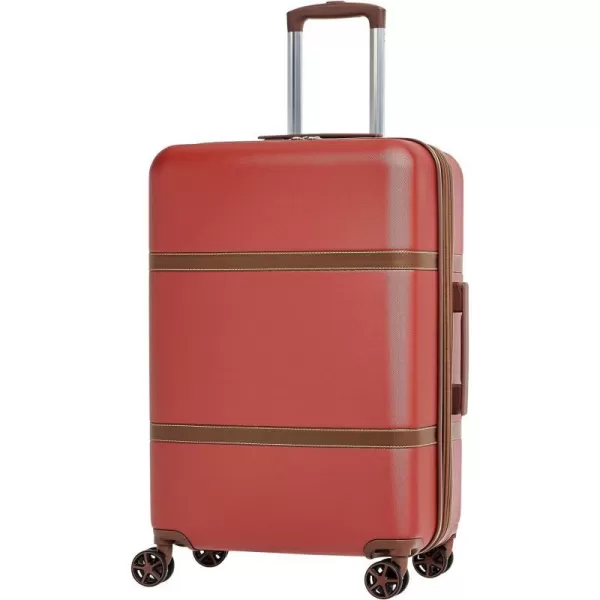 Amazon Basics Vienna Spinner Suitcase Luggage  Expandable with Wheels  267 Inch BlackRed 267inch