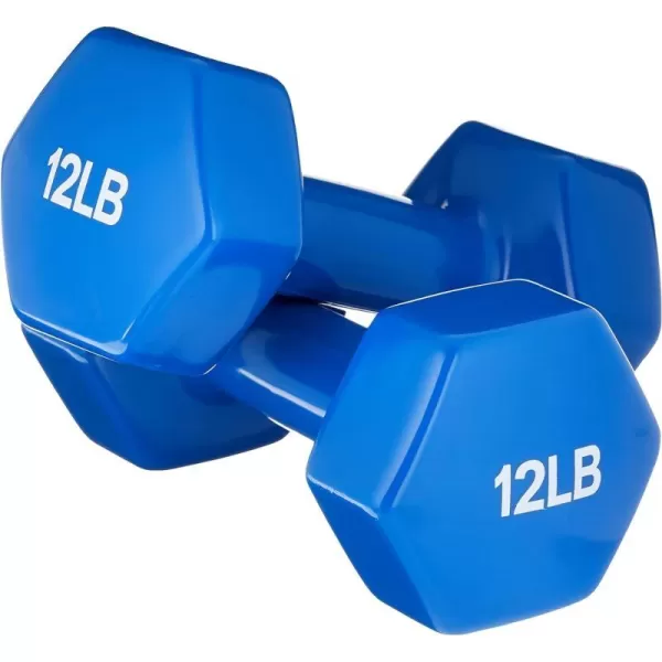 Amazon Basics Vinyl Hexagon Workout Dumbbell Hand Weight12 Pounds