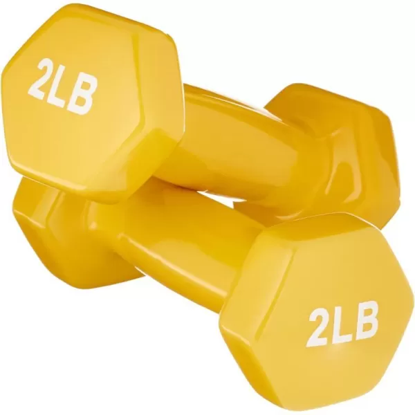 Amazon Basics Vinyl Hexagon Workout Dumbbell Hand Weight2 Pounds