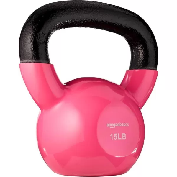 Amazon Basics Vinyl Kettlebell15 Pounds