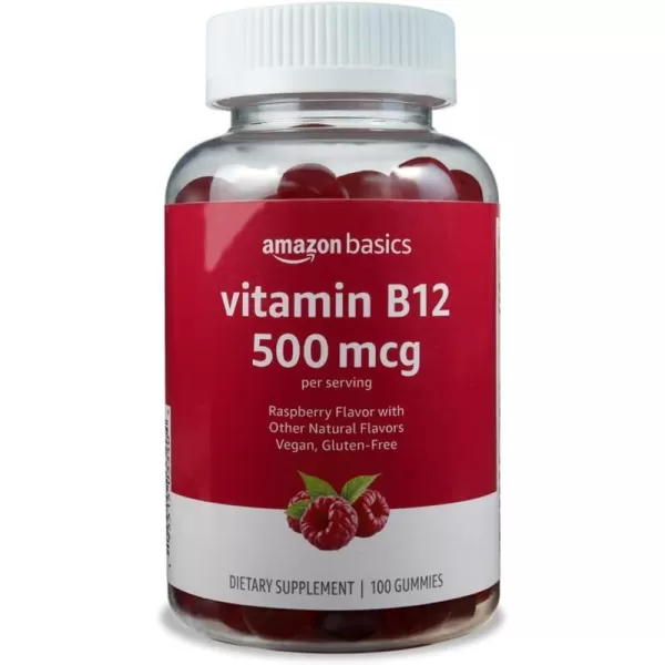 Amazon Basics Vitamin B12 500 mcg Gummies  Normal Energy Production and Metabolism Immune System Support Raspberry 100 Count 2 per Serving Previously SolimoAmazon Basics Vitamin B12 500 mcg Gummies  Normal Energy Production and Metabolism Immune System Support Raspberry 100 Count 2 per Serving Previously Solimo