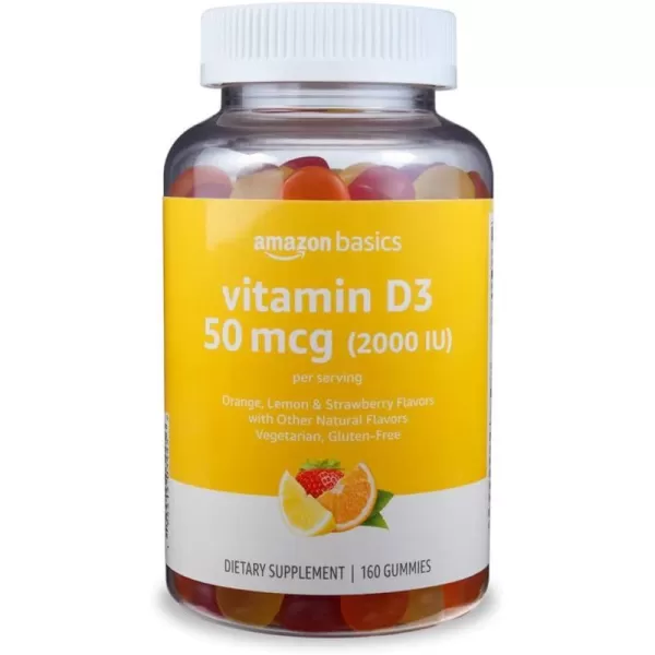 Amazon Basics Vitamin D3 2000 IU Gummies Orange Lemon amp Strawberry 160 Count 2 per Serving Previously SolimoAmazon Basics Vitamin D3 2000 IU Gummies Orange Lemon amp Strawberry 160 Count 2 per Serving Previously Solimo