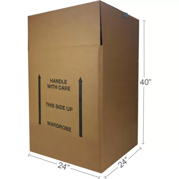 Amazon Basics Wardrobe Clothing Moving Boxes with Bar 6 Pack Brown 20 x 20 x 3424 x 24 x 406Pack