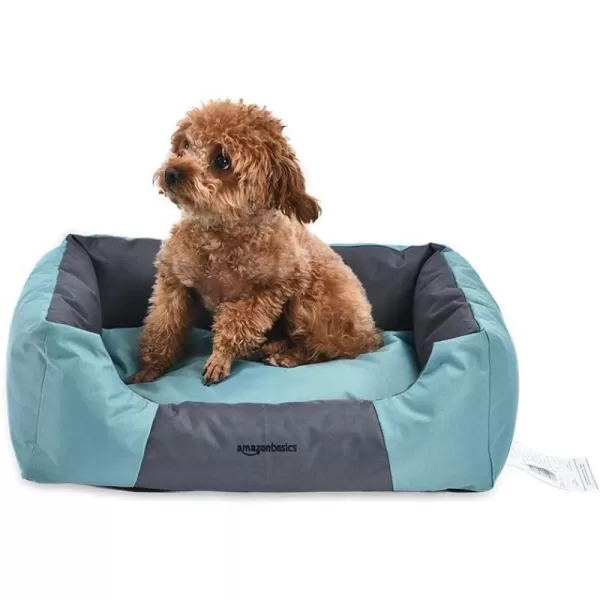 Amazon Basics WaterResistant Pet Bed  Rectangular Teal 256 InchSmall Rectangular