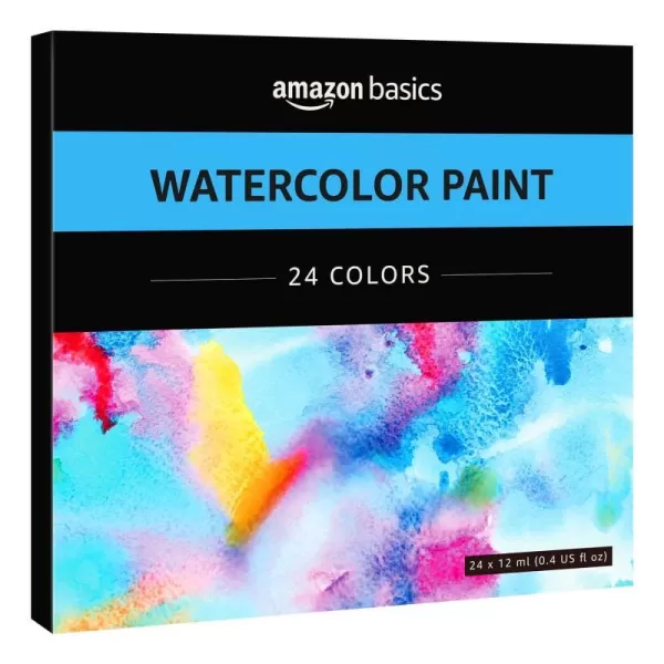 Amazon Basics Watercolor Paint Set Tubes 24 Colors Assorted24 Colors