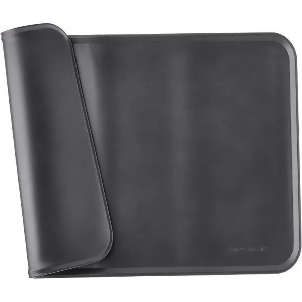 Amazon Basics Waterproof AntiSlip Silicone Pet Food and Water Bowl Mat Solid 185 x 115 Inches BlackBlack 185 x 11