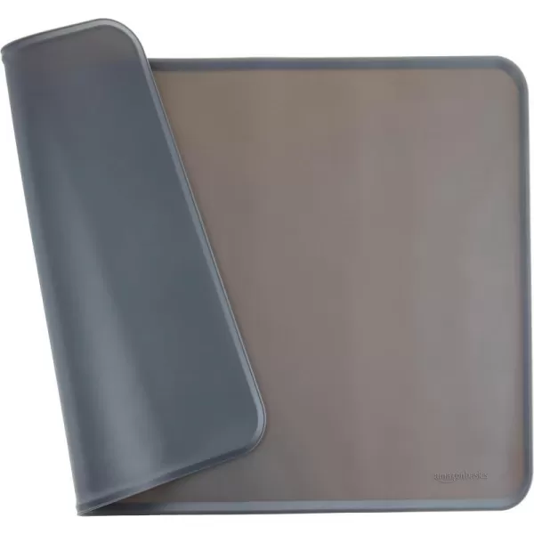 Amazon Basics Waterproof AntiSlip Silicone Pet Food and Water Bowl Mat Solid 185 x 115 Inches BlackGray 24 x 16