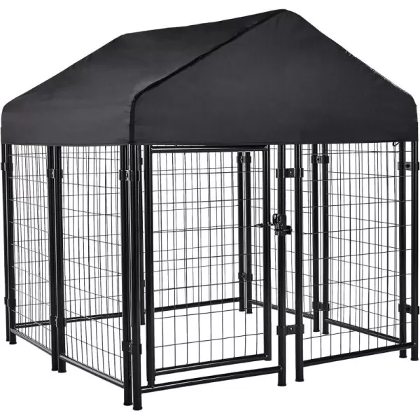 Amazon Basics Welded Rectangular Outdoor Wire Crate Kennel for Cat Dog Large Black 102 x 48 x 72 Inches530L x 480W x 530H