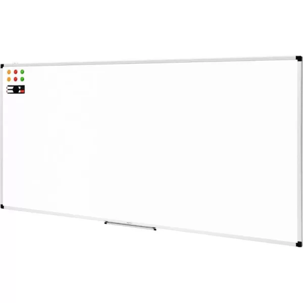 Amazon Basics Whiteboard Drywipe Magnetic with Pen Tray and Aluminium Trim 90 cm x 60 cm WxH240 cm x 120 cm