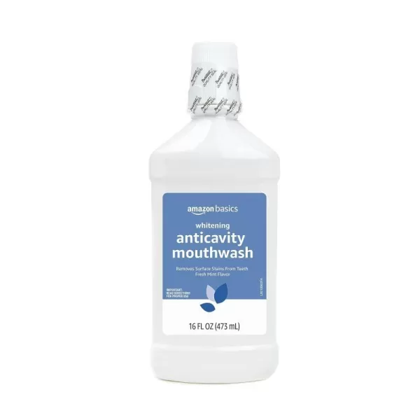 Amazon Basics Whitening Anticavity Mouthwash 16 Fluid Ounces Fresh mint 1Pack Previously Solimo16 Fl Oz Pack of 1