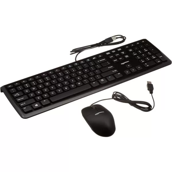 Amazon Basics Wired Computer Keyboard amp Mouse 10Pack BlackSingle 1Pack