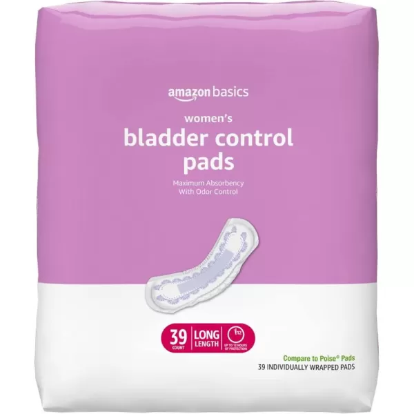 Amazon Basics Womens Incontinence Pads Bladder Control ampamp Postpartum Moderate Absorbency Unscented 108 Count 2 Packs of 54Maximum