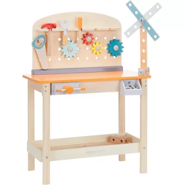 Amazon Basics Wooden Play Toy Tool Set and Workbench for Toddlers Preschoolers Children Age 3 Years MulticolorAmazon Basics Wooden Play Toy Tool Set and Workbench for Toddlers Preschoolers Children Age 3 Years Multicolor