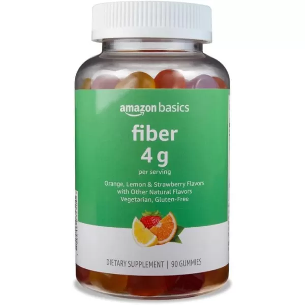 Amazon Basics previously Solimo Fiber 4g Gummy  Digestive Health Supports Regularity Orange Lemon amp Strawberry 90 Gummies 2 per ServingOrange amp Lemon amp Strawberry 90 Count Pack of 1