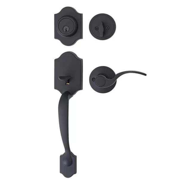 AmazonBasics Handleset with Shelby Lever  Single Cylinder  Matte Black6 Packs 1 CartonAmazonBasics Handleset with Shelby Lever  Single Cylinder  Matte Black6 Packs 1 Carton
