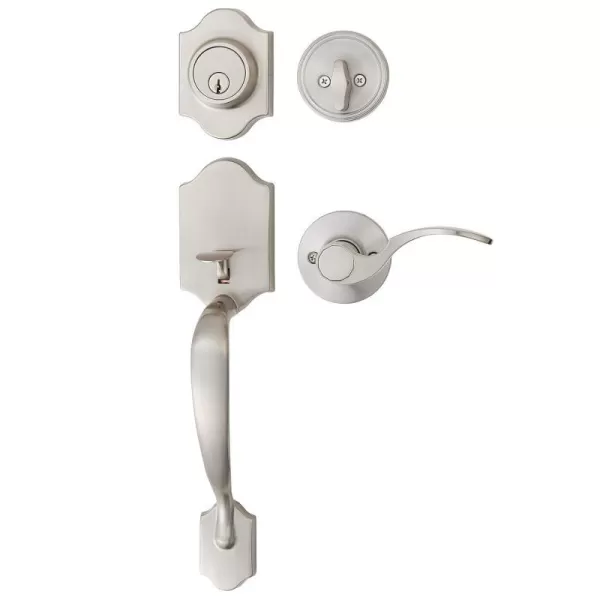 AmazonBasics Handleset with Shelby Lever  Single Cylinder  Satin Nickel6 Packs 1 CartonAmazonBasics Handleset with Shelby Lever  Single Cylinder  Satin Nickel6 Packs 1 Carton