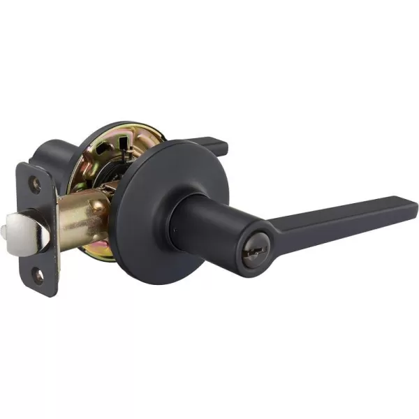 AmazonBasics Manchester Door Lever  Privacy  Matte BlackPack of 6 6 Count TotalMatte Black Entry