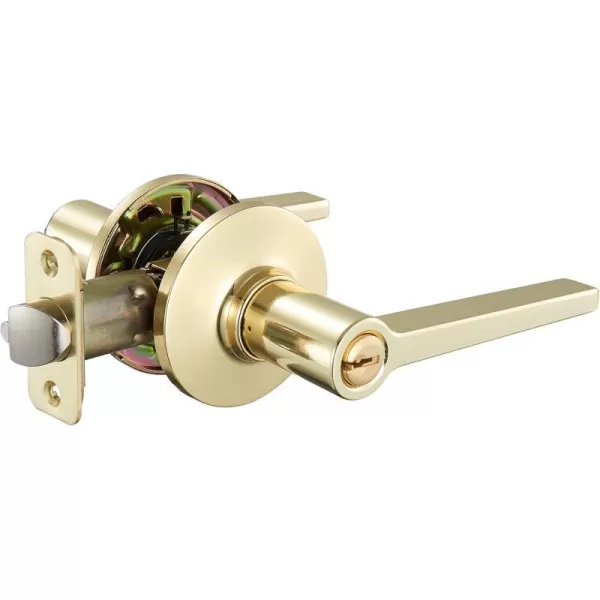 AmazonBasics Manchester Door Lever  Privacy  Matte BlackPack of 6 6 Count TotalPolished Brass Entry