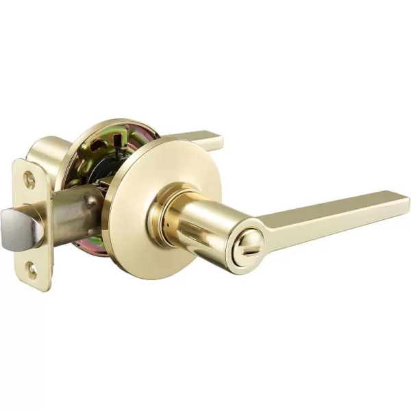 AmazonBasics Manchester Door Lever  Privacy  Matte BlackPack of 6 6 Count TotalPolished Brass Privacy