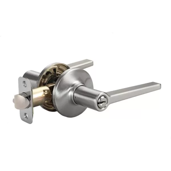 AmazonBasics Manchester Door Lever  Privacy  Matte BlackPack of 6 6 Count TotalSatin Nickel Entry