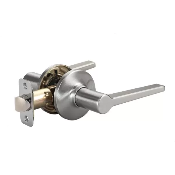 AmazonBasics Manchester Door Lever  Privacy  Matte BlackPack of 6 6 Count TotalSatin Nickel Passage