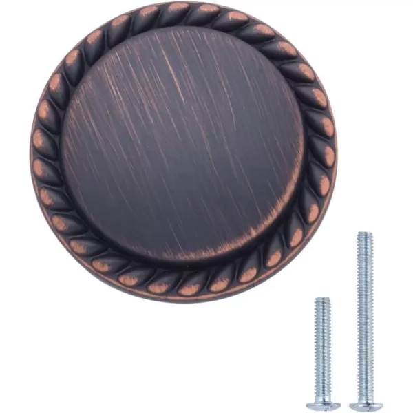 AmazonBasics Round Braided Cabinet Knob 114 Diameter Oil Rubbed Bronze 10PackOil Rubbed Bronze