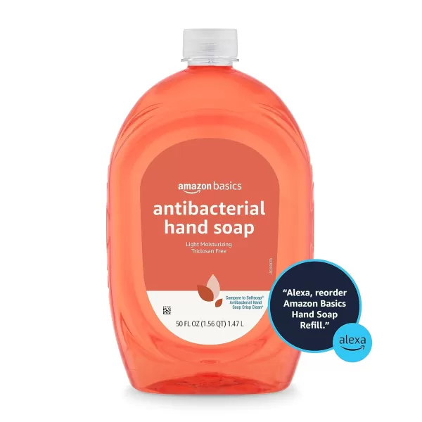 Amazon Basics Antibacterial Liquid Hand Soap Refill Light Moisturizing TriclosanFree Citrus 50 Fl Oz Pack of 1 Previously SolimoCitrus