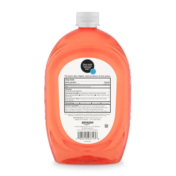 Amazon Basics Antibacterial Liquid Hand Soap Refill Light Moisturizing TriclosanFree Citrus 50 Fl Oz Pack of 1 Previously SolimoCitrus