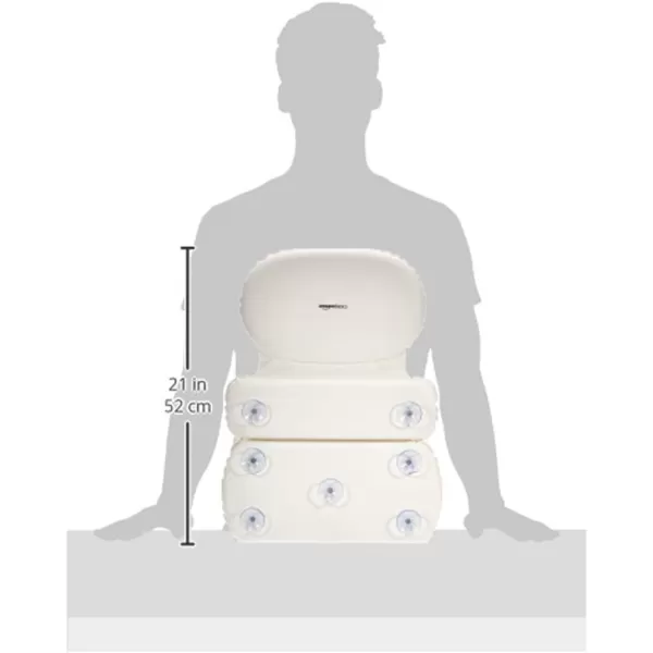 Amazon Basics Bath Tub Neck Pillow with Suction Cups Waterproof 3Panel Offwhite3Panel